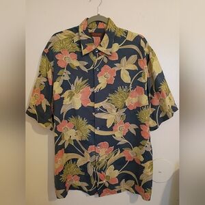 Tori Richard Men's Hawaiian 75% Silk Shirt Sz L